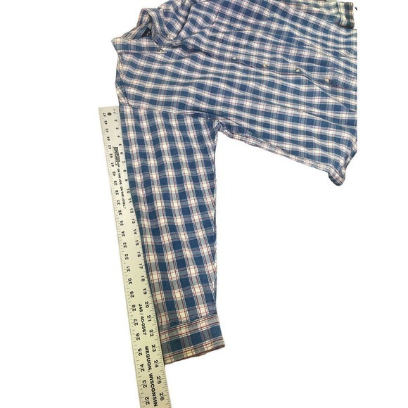 Maxx FM Vintage Men's Long Sleeve Button Down Blue & Red Plaid Shirt Size Large - Picture 8 of 8